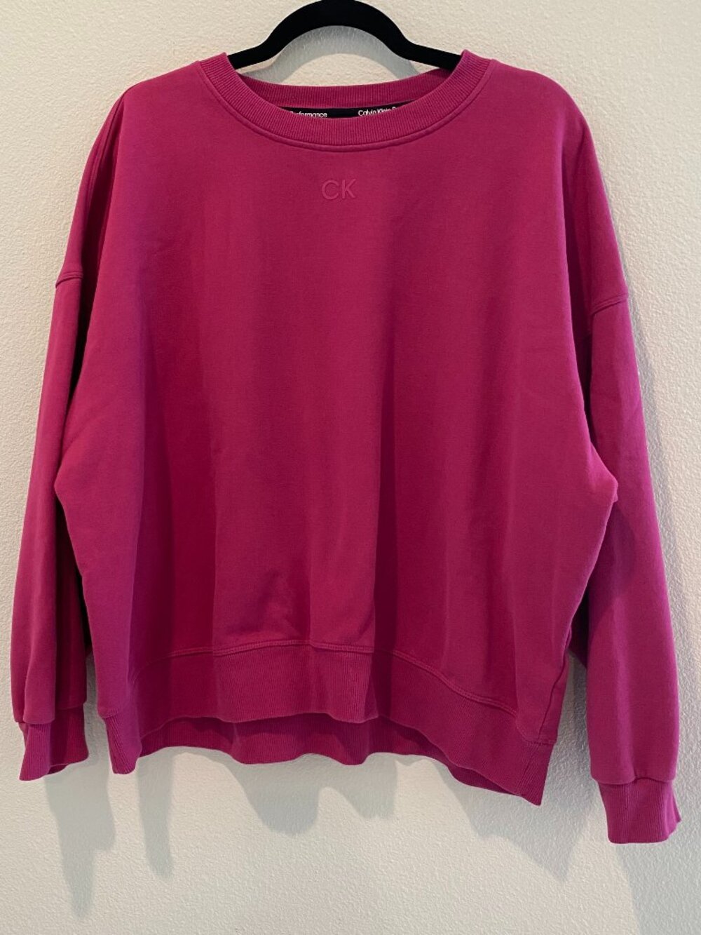 Calvin Klein Performance Hot Magenta Crew Neck Long Sleeve Sweatshirt XL